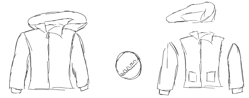 Skectch demonstrating the detachable sleeves
