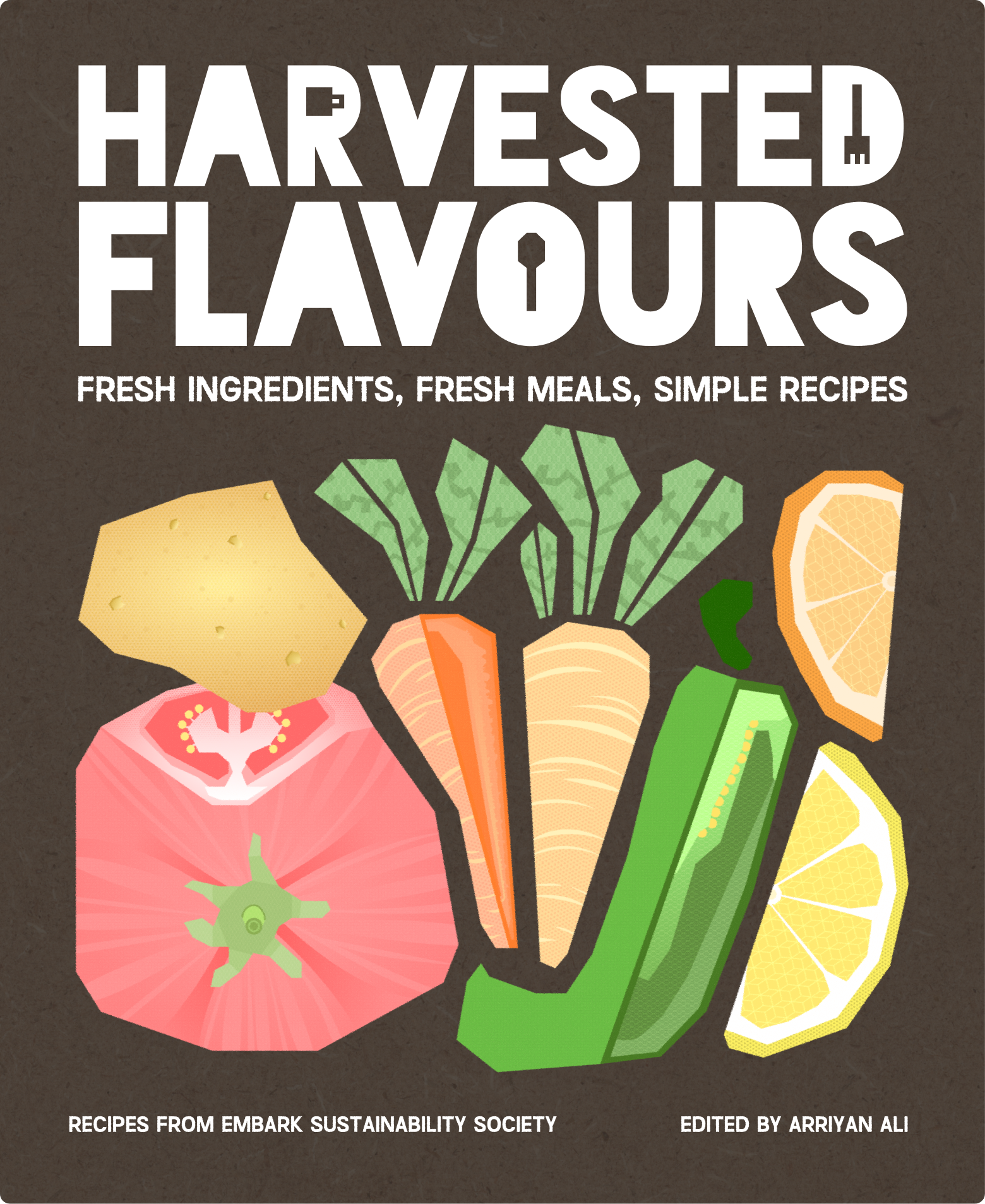 sustainability focused cookbook A book cover for a sustainability focused cookbook.