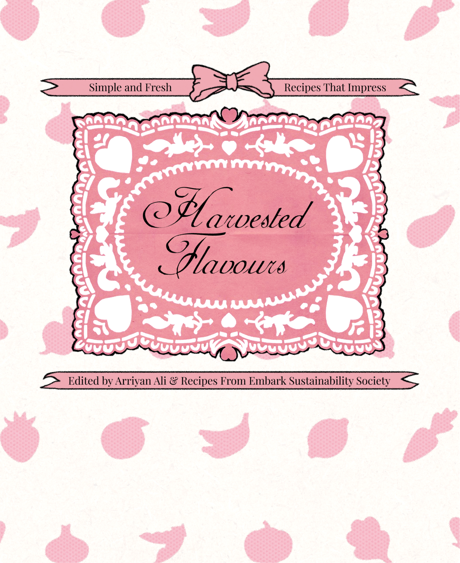 romance focused cookbook A book cover for a romance and sustainability focused cookbook.